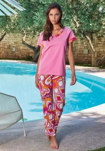 Pigiama donna a manica corta in jersey di cotone e poliestere Intimami ID1303