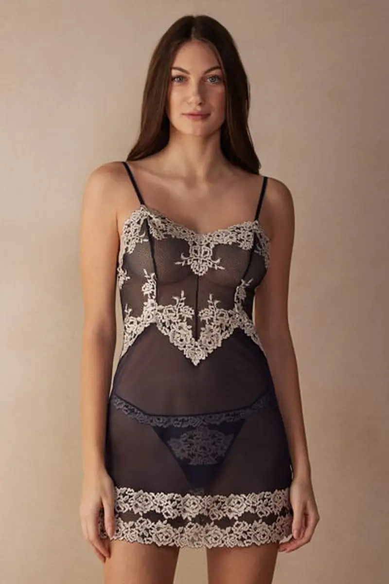 Intimissimi Baby-doll Pretty Flowers Donna Blu Taglia L