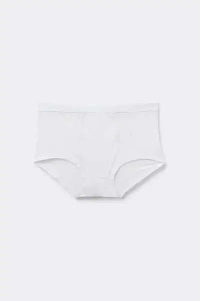 Boxer Donna in Cotone Natural Donna Bianco