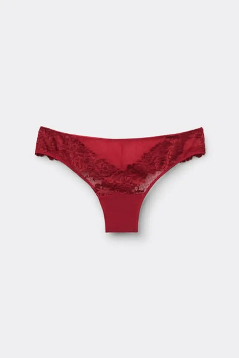 Intimissimi Brasiliana con Pizzo Floreale Donna Rosso Taglia 5