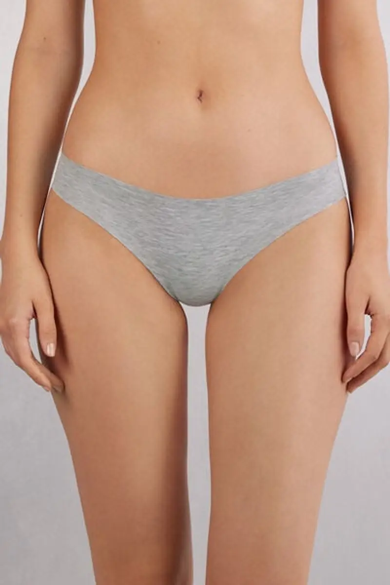 Intimissimi Brasiliana in Cotone senza Cuciture Donna Grigio Taglia 2