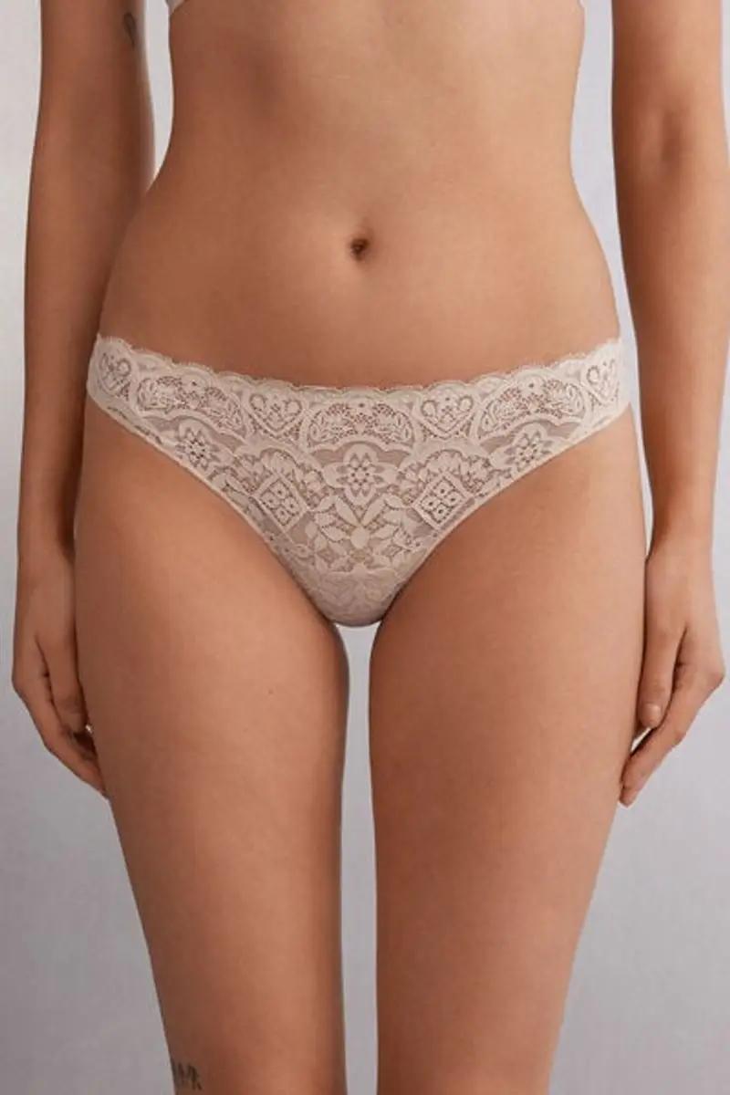 Intimissimi Brasiliana in Pizzo e Microfibra Donna Naturale Taglia 4