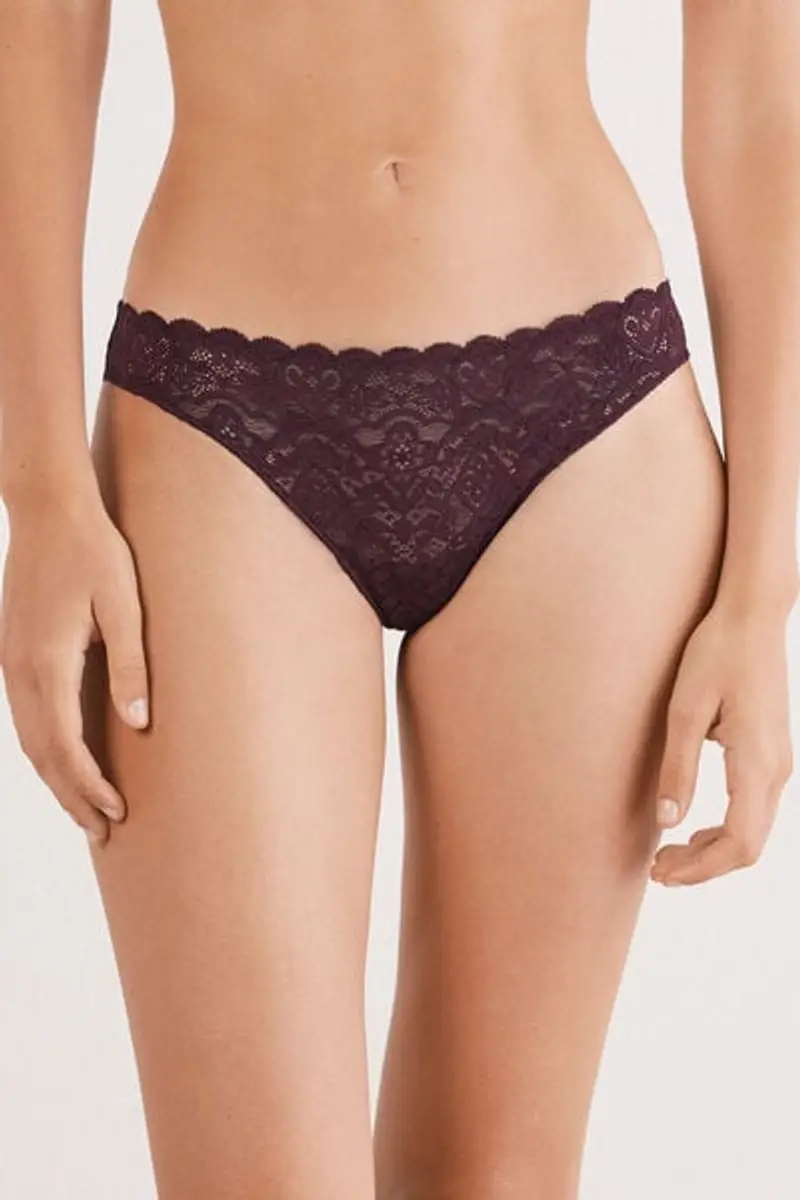 Intimissimi Brasiliana in Pizzo e Microfibra Donna Rosso Taglia 3