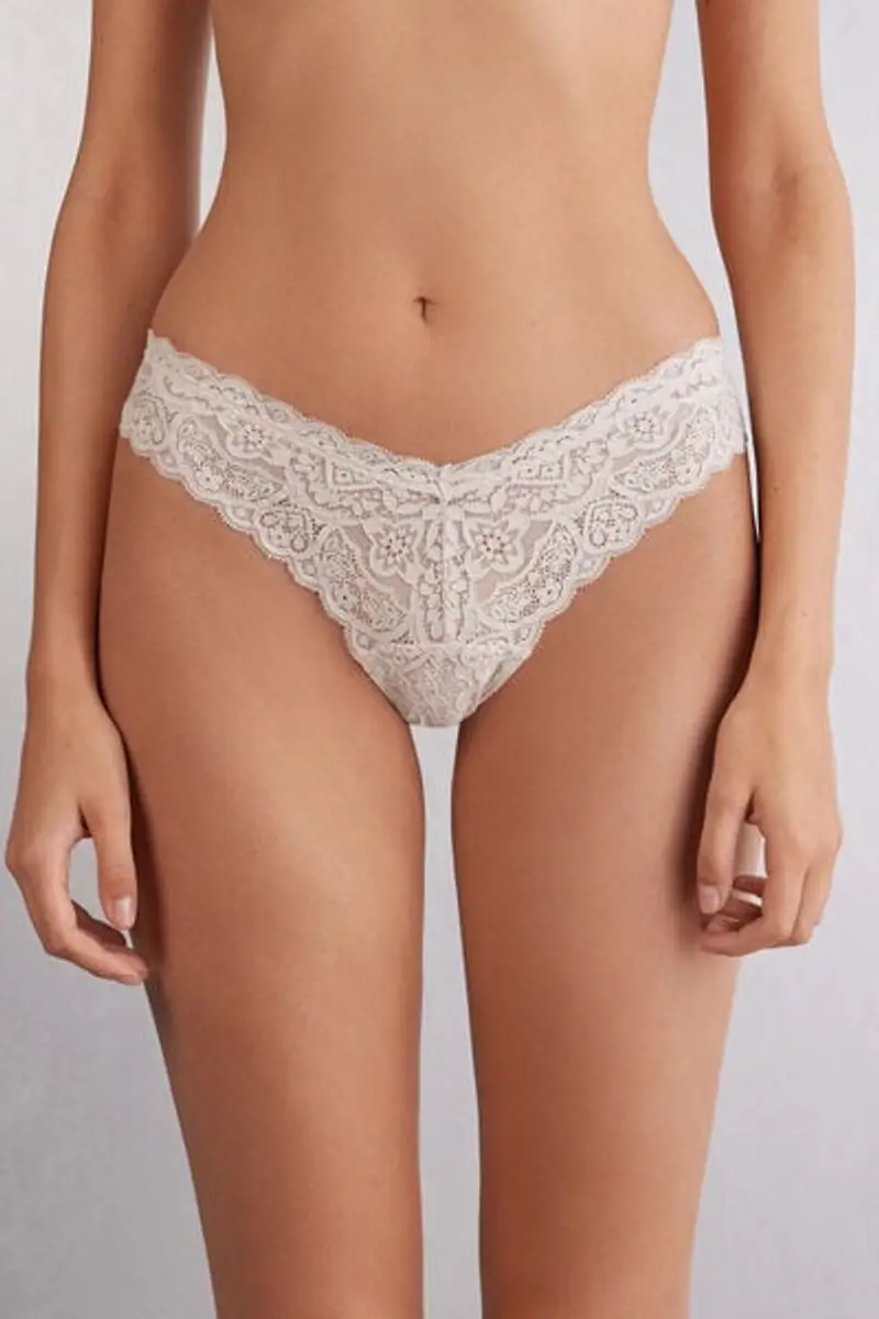 Intimissimi Brasiliana in Pizzo Stile Anni '80 Donna Naturale Taglia 4