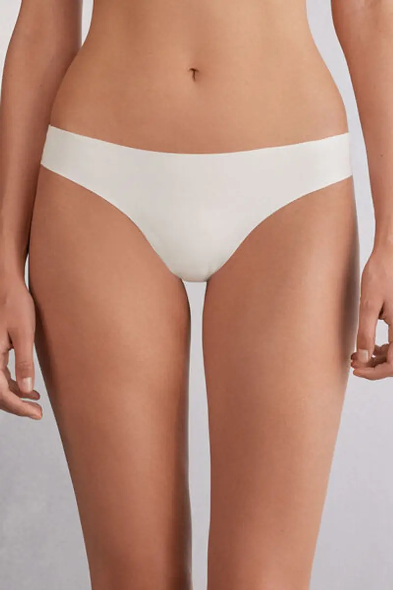 Intimissimi Brasiliana Senza Cuciture in Microfibra Ultra Light Donna Avorio Taglia 2