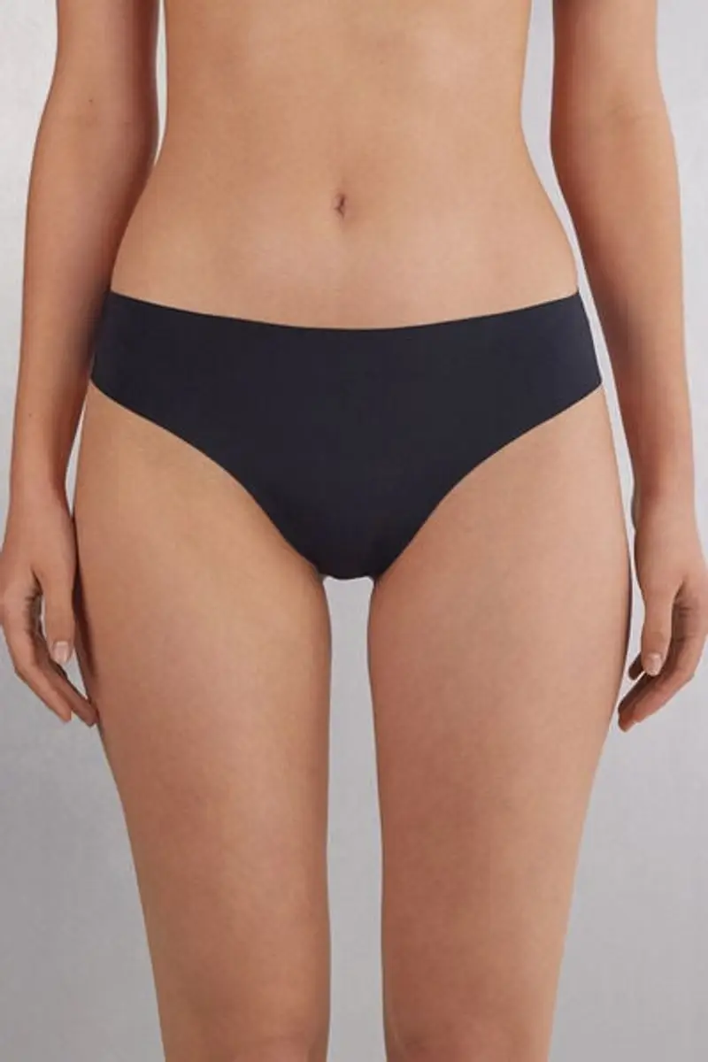 Intimissimi Brasiliana Senza Cuciture in Microfibra Ultra Light Donna Nero Taglia 2