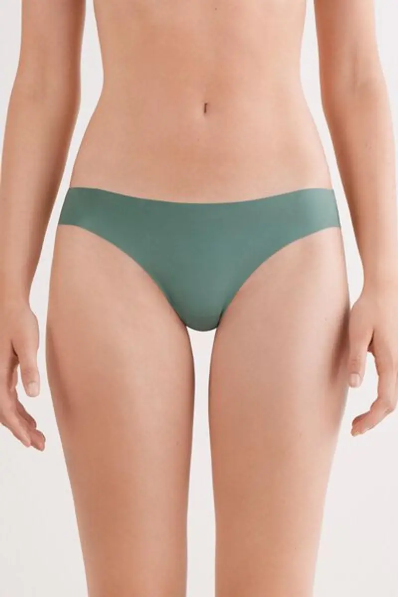 Intimissimi Brasiliana Senza Cuciture in Microfibra Ultra Light Donna Verde Taglia 2
