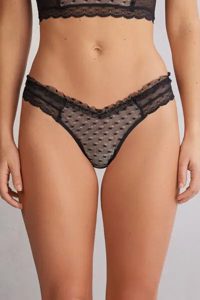 Brasiliana Stile Anni 80 Cool Elegance Donna Nero