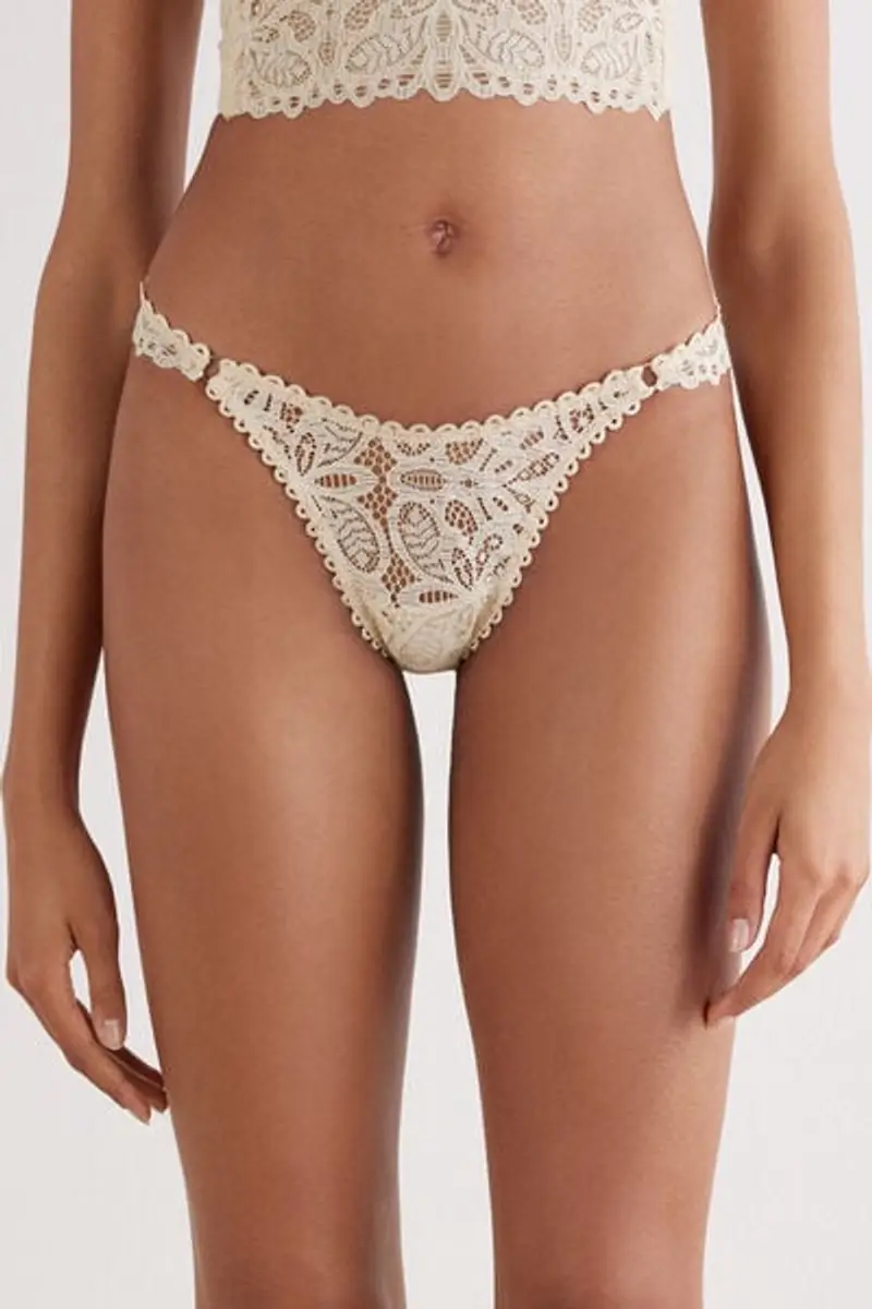 Intimissimi Brasiliana Stile Anni '80 Italian Riviera Donna Avorio Taglia 2