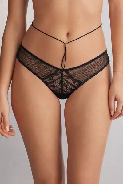 Brasiliana Stile Anni 80 Sleepless Nights Donna Nero