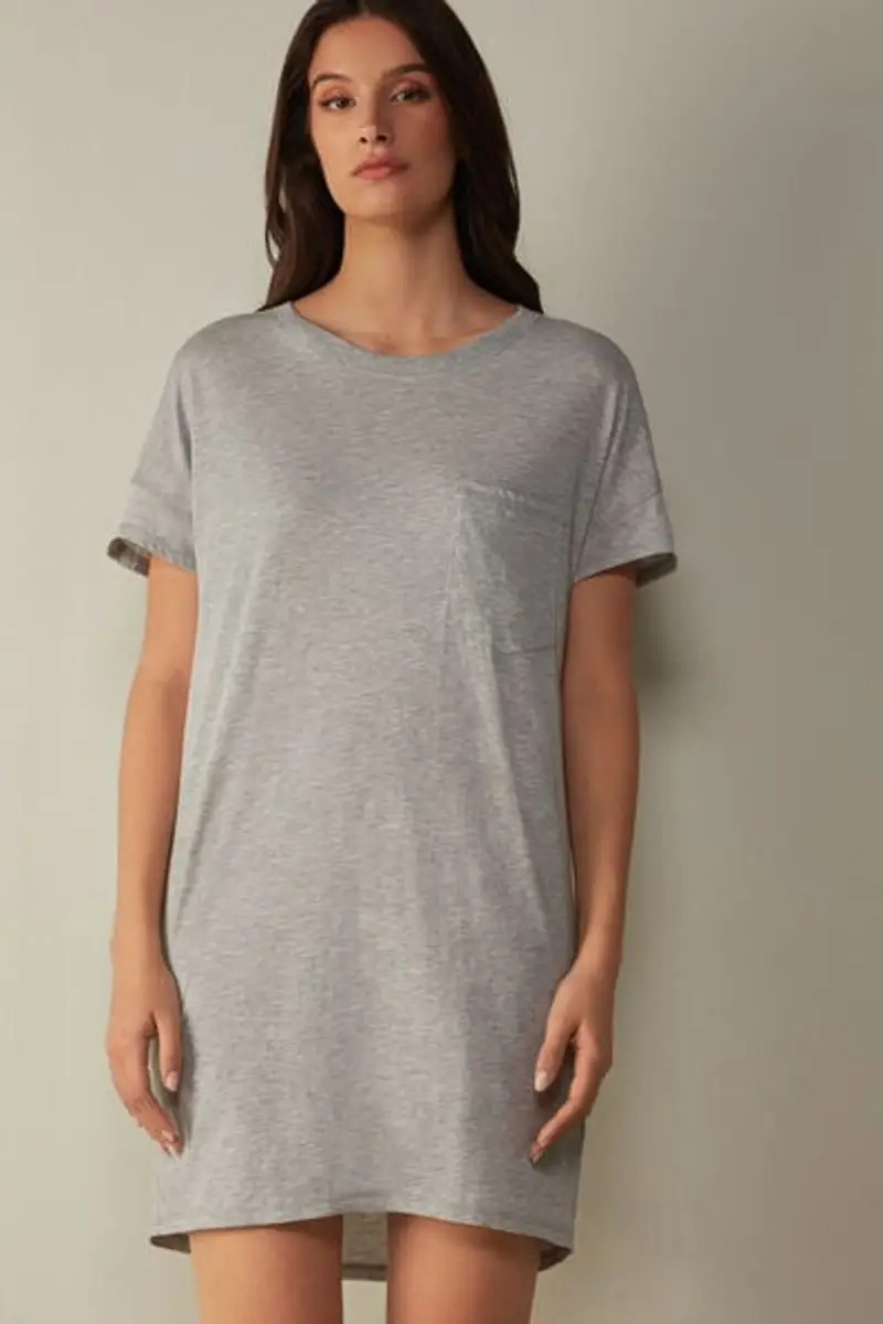 Intimissimi Camicia da Notte in Cotone Ultrafresh Donna Grigio Taglia L