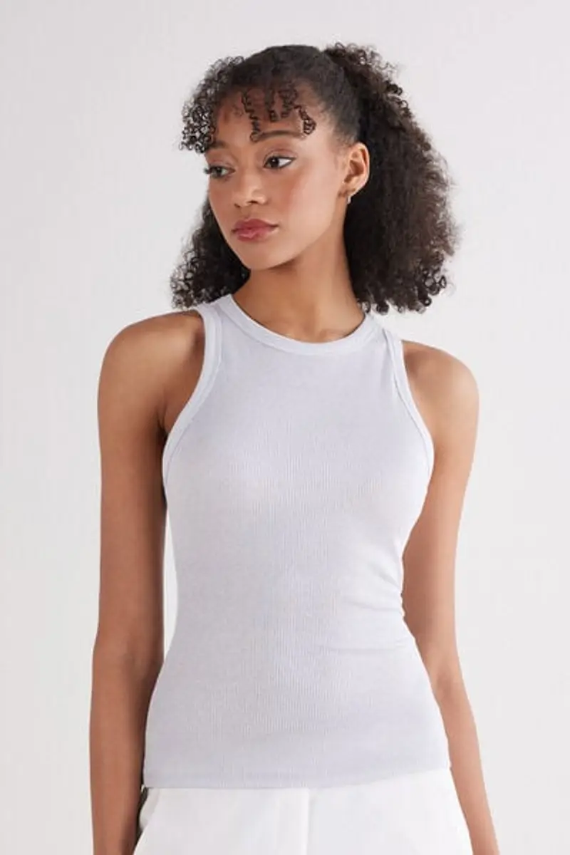 Intimissimi Canotta a Costine in Cotone Lamè Donna Grigio Taglia L