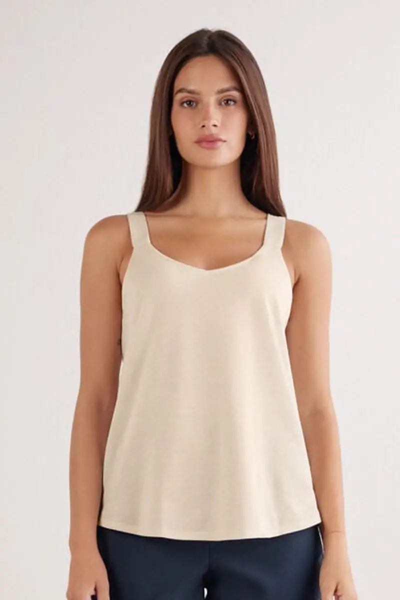 Intimissimi Canotta in Cotone e Seta Piquet Donna Bianco Taglia M