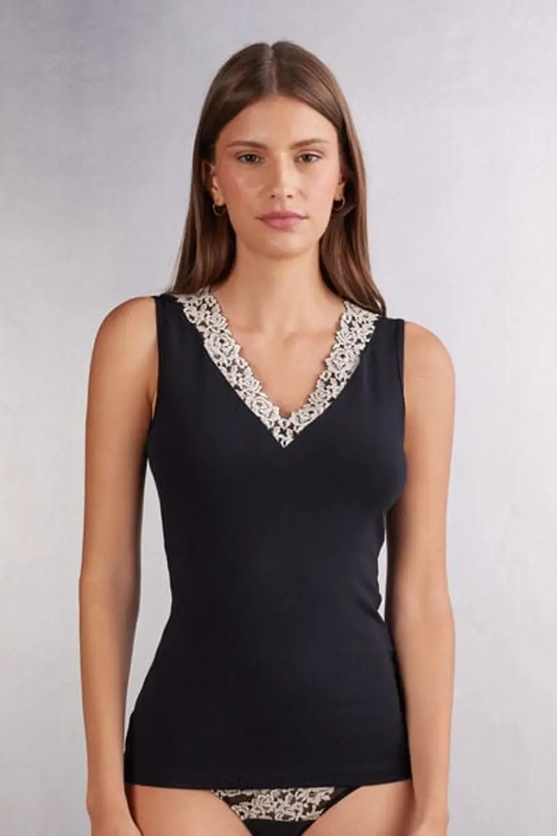 Intimissimi Canotta in Modal e Pizzo Pretty Flower Donna Multicolore Taglia S