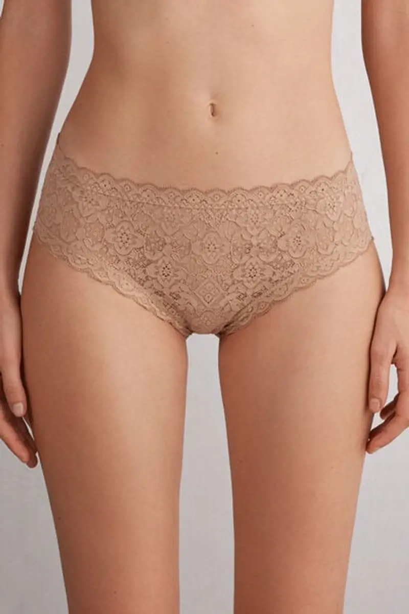 Intimissimi Culotte Brasiliana in Pizzo Donna Naturale Taglia 5