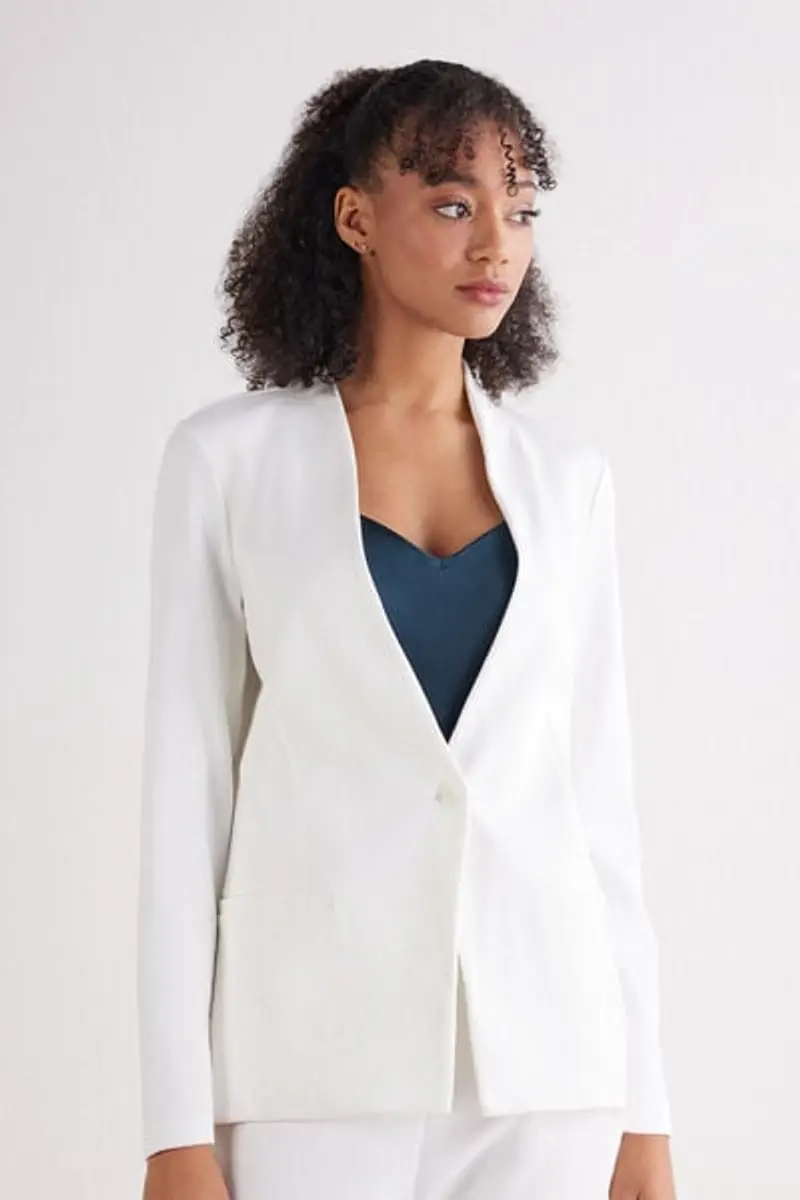 Intimissimi Giacca in Cotone Pesante con Bottone Donna Avorio Taglia L