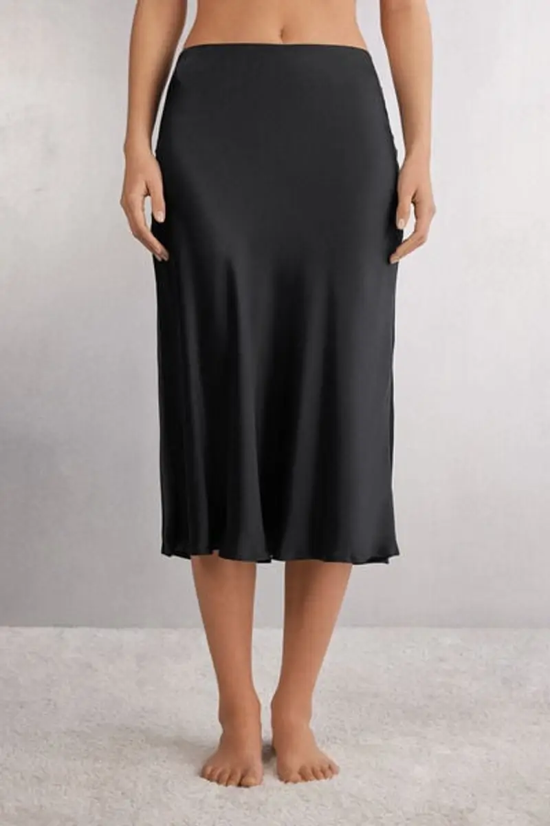 Intimissimi Gonna Longuette in Seta Donna Nero Taglia M