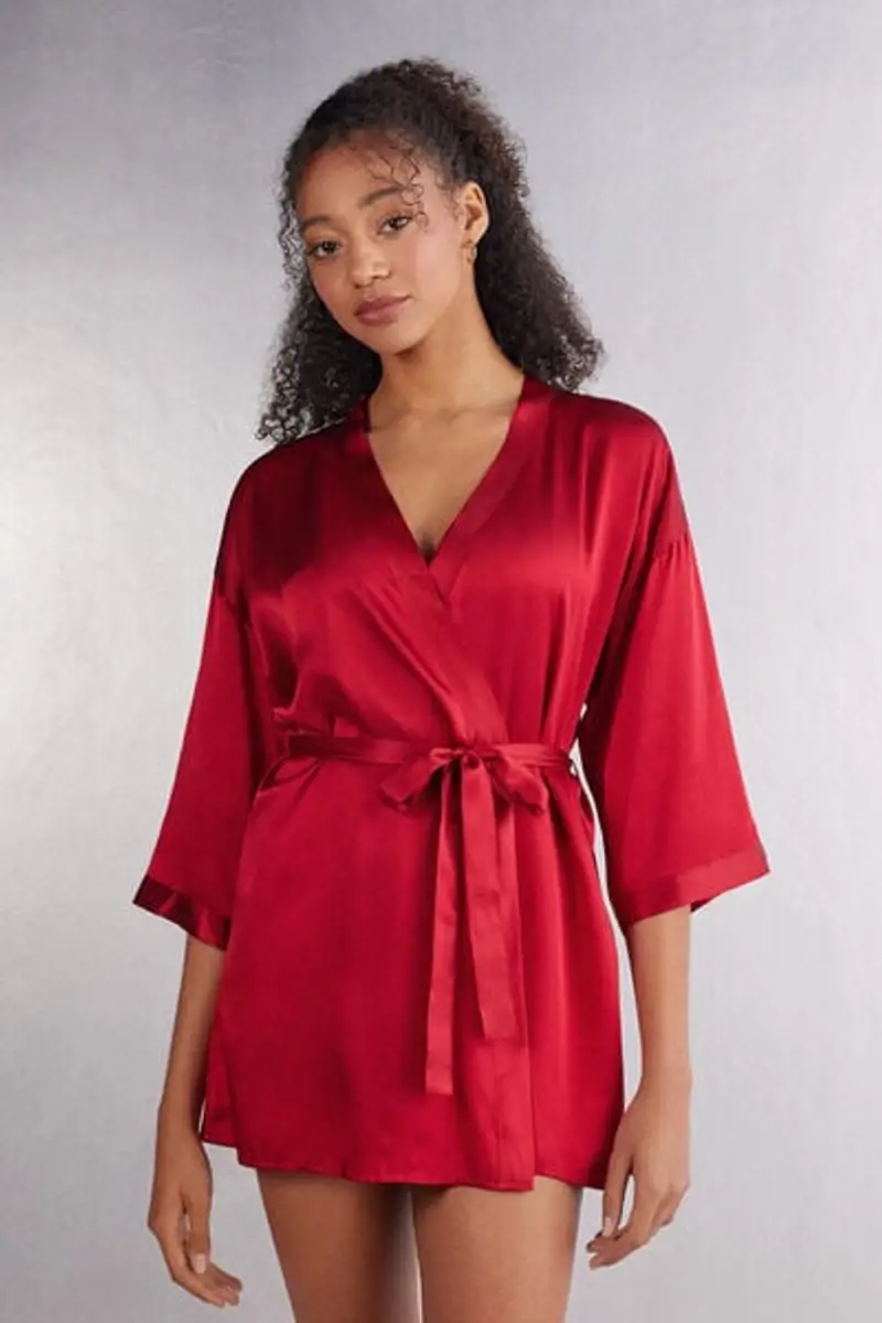Intimissimi Kimono in Seta Donna Rosso Taglia M/L