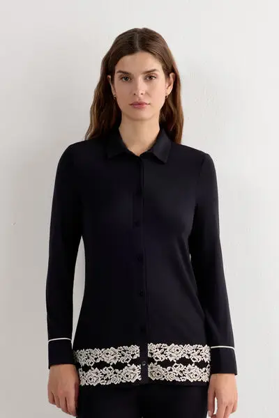 Maglia Aperta Davanti in Modal Pretty Flowers Donna Multicolore