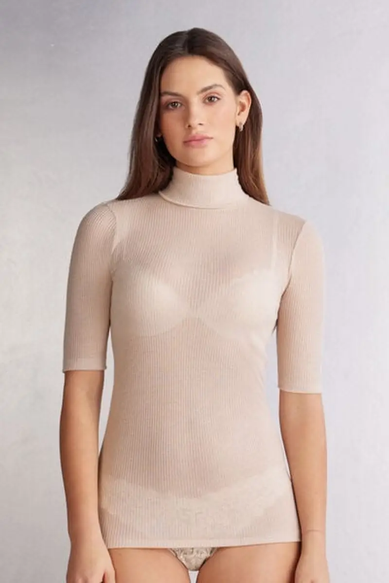 Intimissimi Maglia Collo Alto Ultranatural with Cashmere Donna Rosa Taglia M