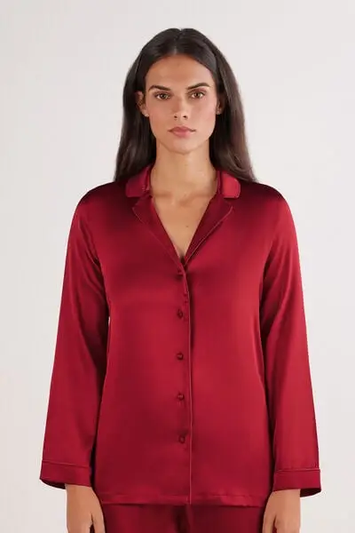 Maglia in Seta a Taglio Uomo Donna Rosso