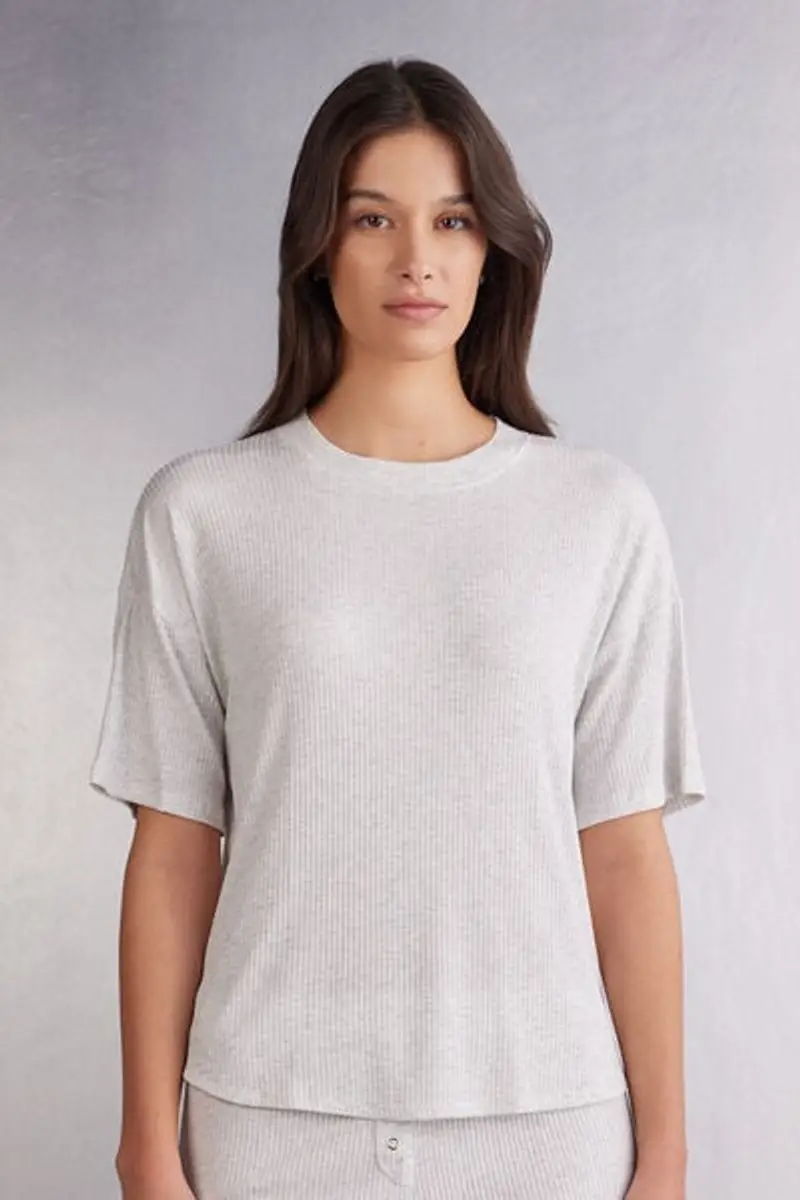 Intimissimi Maglia Manica Corta in Modal Chic Comfort Donna Grigio Taglia L