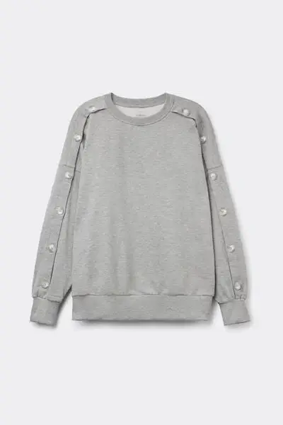 Maglia Manica Lunga Bottoni Coraline Casual Donna Grigio