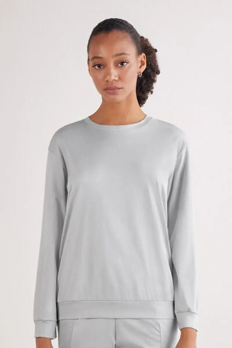 Intimissimi Maglia Manica Lunga in Cotone Elevated Cotton Donna Grigio Taglia L