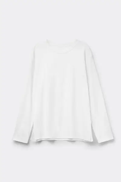 Maglia Manica Lunga in Elevated Cotton Donna Bianco