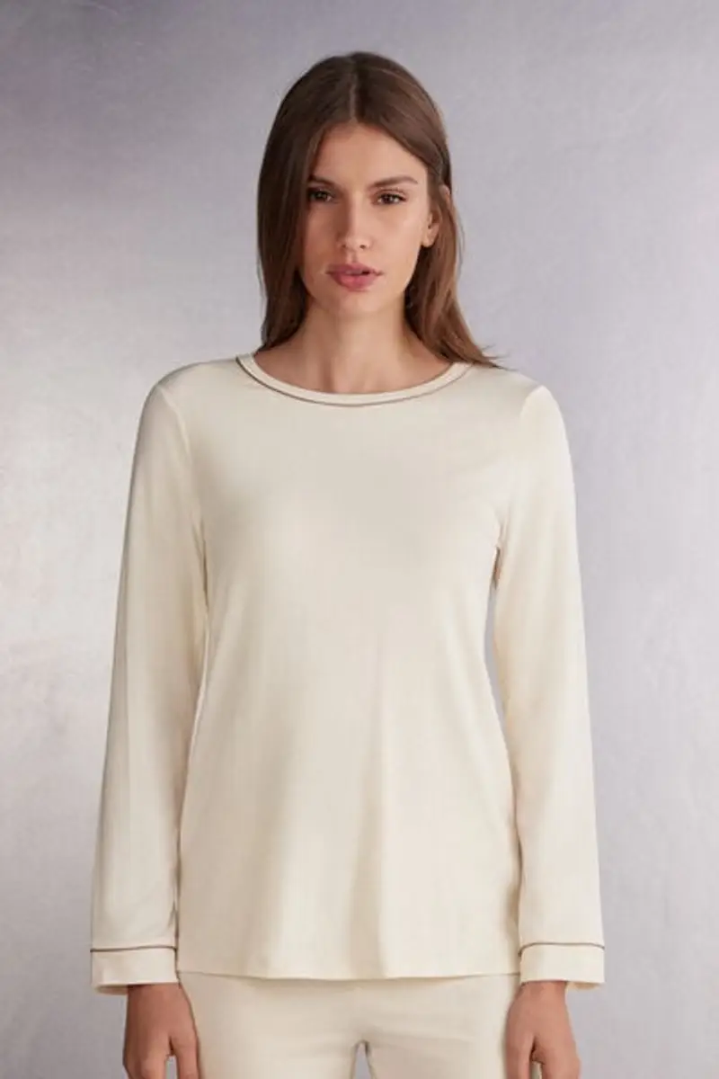 Intimissimi Maglia Manica Lunga in Modal Donna Naturale Taglia M