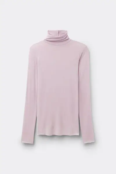 Maglia Ultralight con Cashmere A Collo Alto Donna Viola