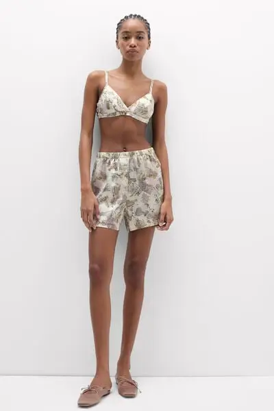 Pantaloncini in Seta Stampata La Dolce Vita Donna Multicolore