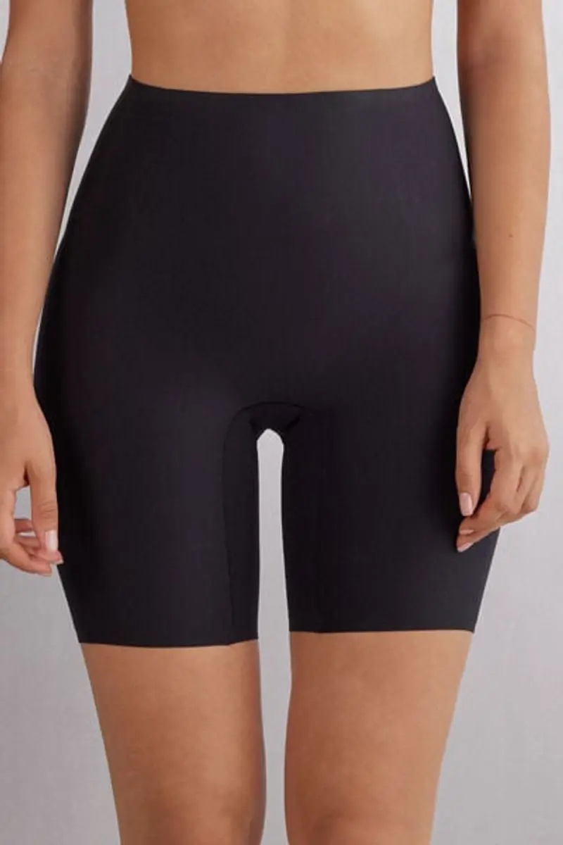 Intimissimi Pantaloncino in Microfibra Taglio Vivo Donna Nero Taglia L
