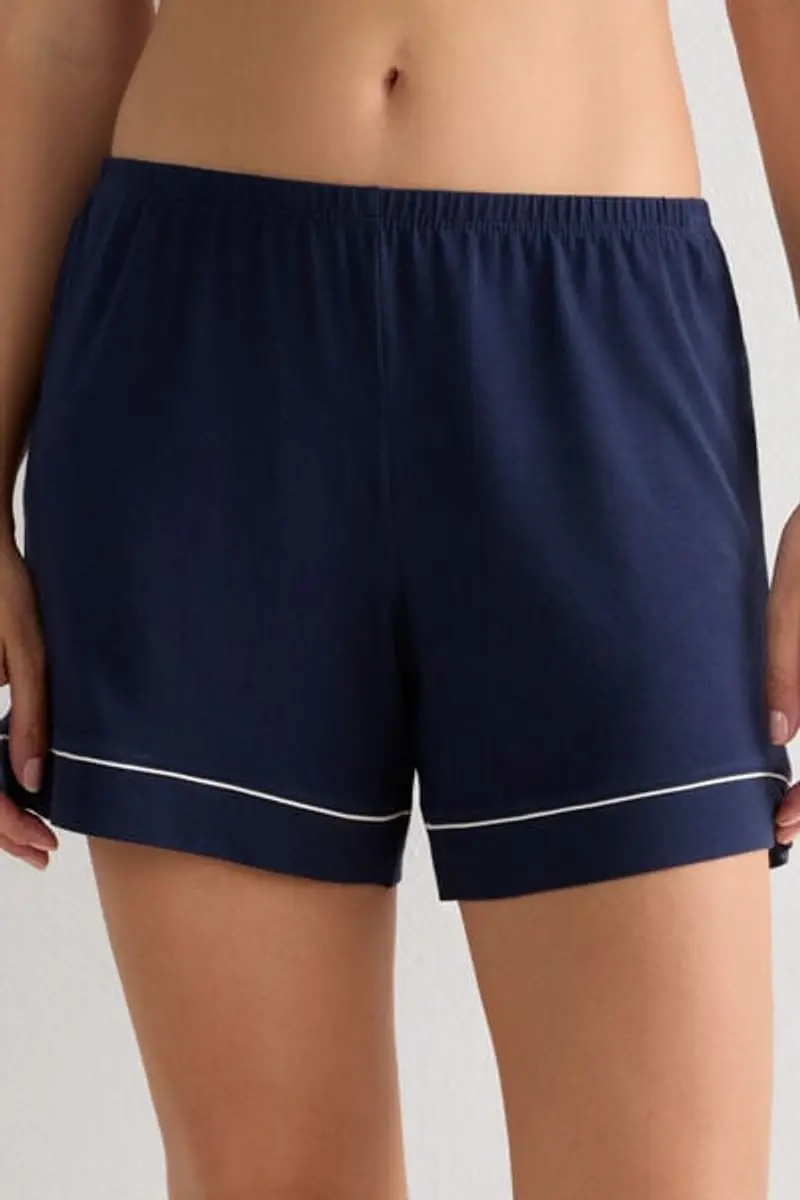 Intimissimi Pantaloncino in Modal con Profili a Contrasto Donna Blu Taglia L