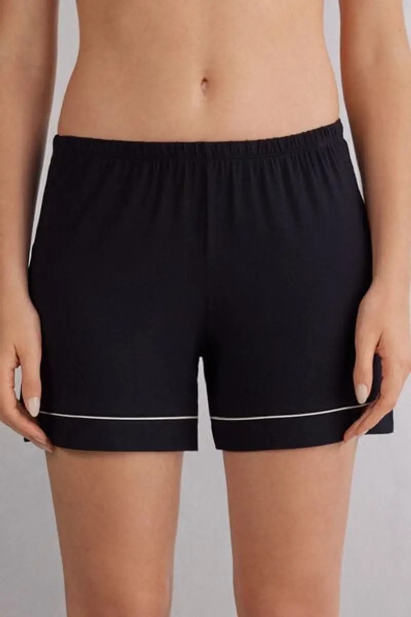 Intimissimi Pantaloncino in Modal con Profili a Contrasto Donna Nero Taglia L