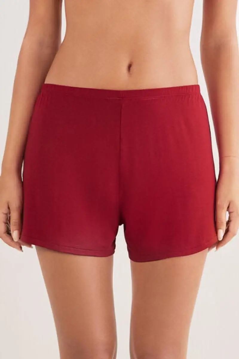 Pantaloncino in Modal Pretty Flowers Donna Rosso