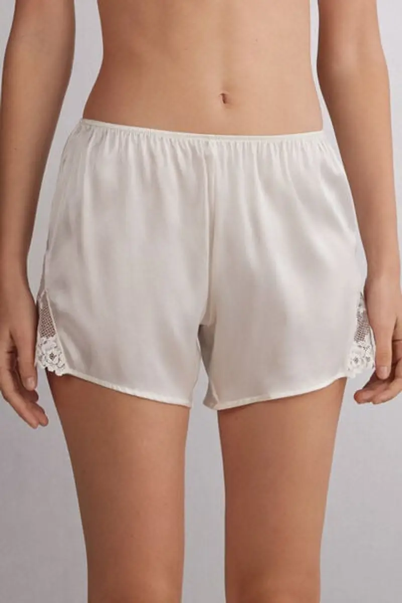 Intimissimi Pantaloncino in Seta Pretty Flowers Donna Avorio Taglia M