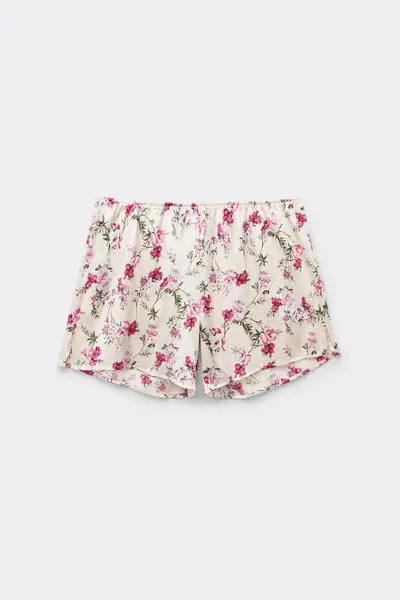 Pantaloncino in Seta Stampa Pretty Flowers Donna Stampa