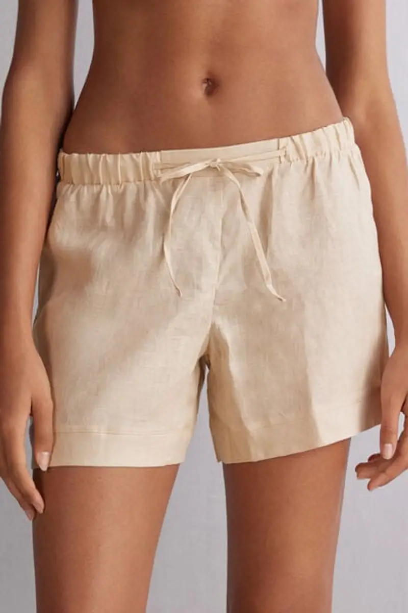 Intimissimi Pantaloncino in Tela di Lino The Pure Linen Donna Naturale Taglia M