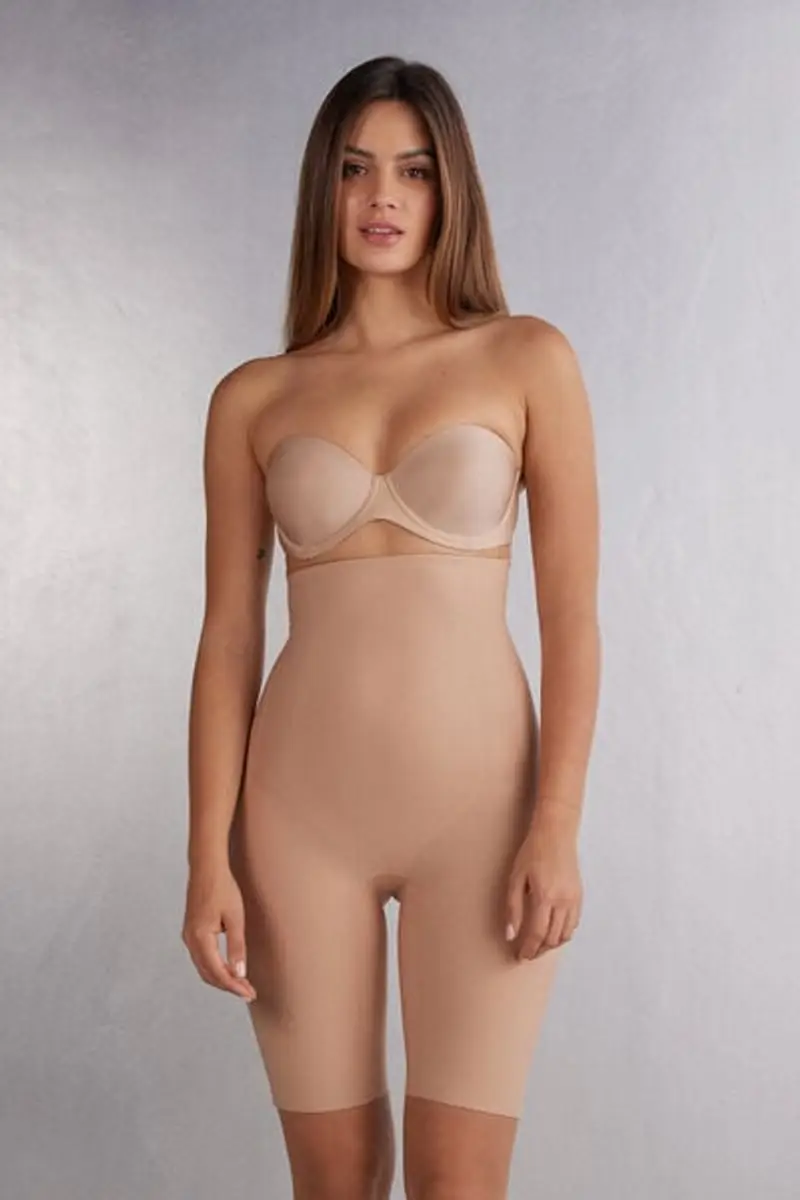 Intimissimi Pantaloncino Modellante in Microfibra Senza Cuciture Donna Naturale Taglia L