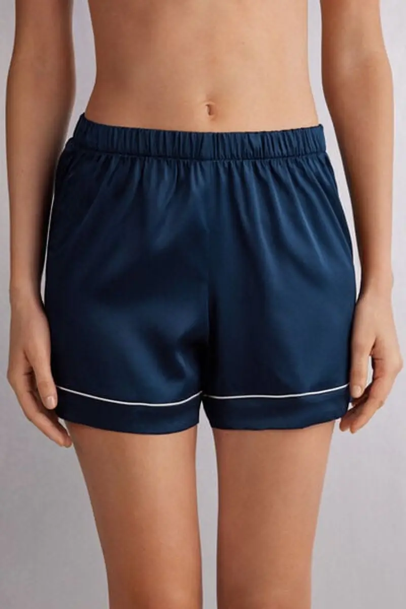 Intimissimi Pantaloncino Seta con Profilo Donna Blu Taglia L