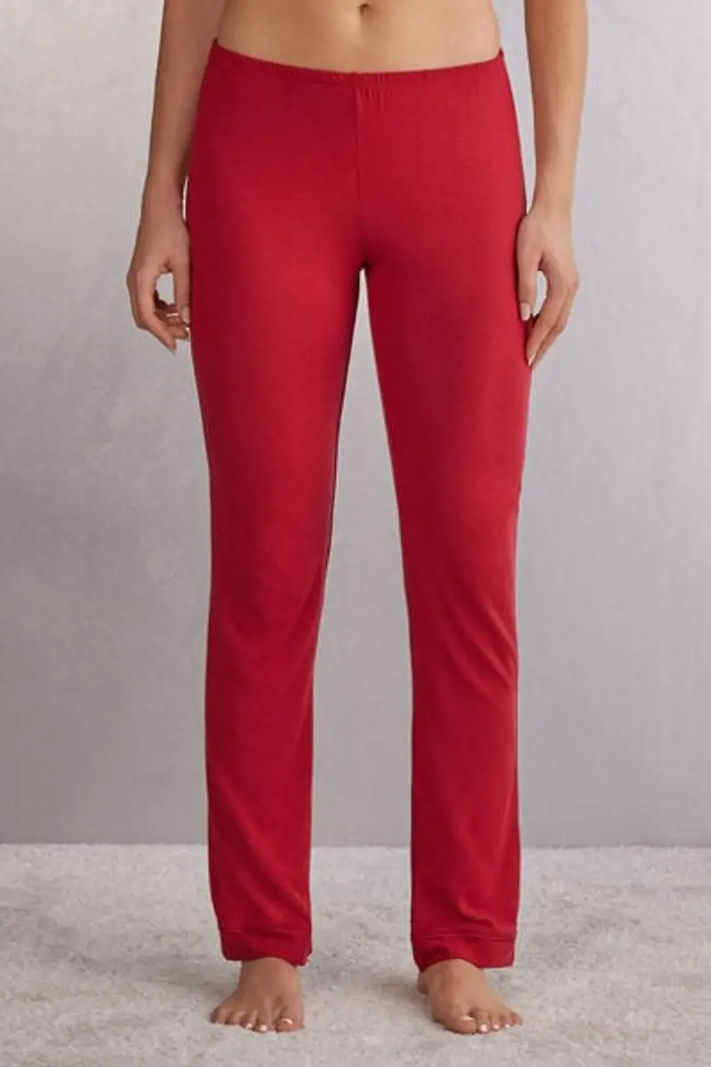 Intimissimi Pantalone Lungo in Micromodal Donna Rosso Taglia S