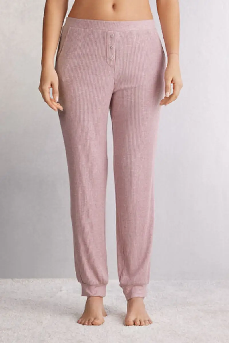 Intimissimi Pantalone Lungo in Modal Chic Comfort Donna Rosa Scuro Taglia L