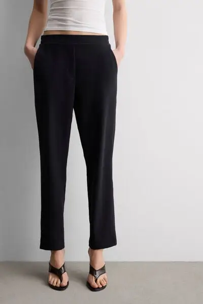 Pantaloni Lunghi con Tasche Donna Nero