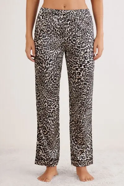 Pantaloni Lungi in Seta A Moment of Glamour Donna Stampa