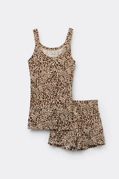 Pigiama Corto Canotta Animalier Simply Iconic Donna Stampa