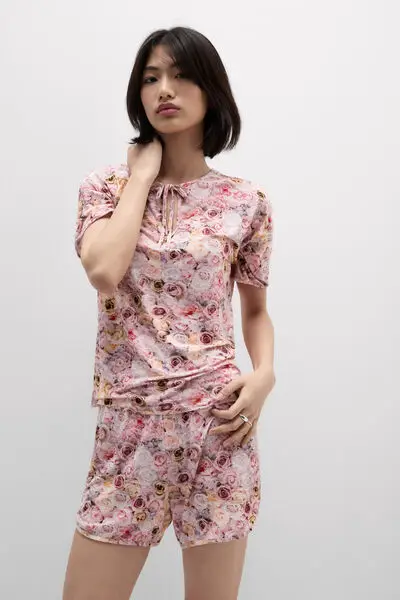 Pigiama Corto in Fresh Bamboo I Bloom for You Donna Floreale