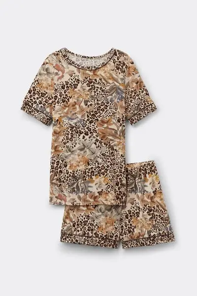 Pigiama Corto in Modal Animalier Simply Iconic Donna Stampa