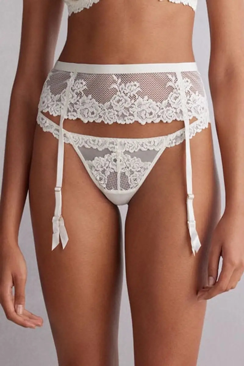 Intimissimi Reggicalze Pretty Flowers Donna Avorio Taglia Taglia Unica