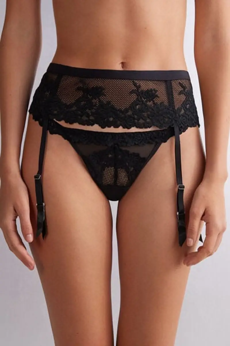 Intimissimi Reggicalze Pretty Flowers Donna Nero Taglia Taglia Unica